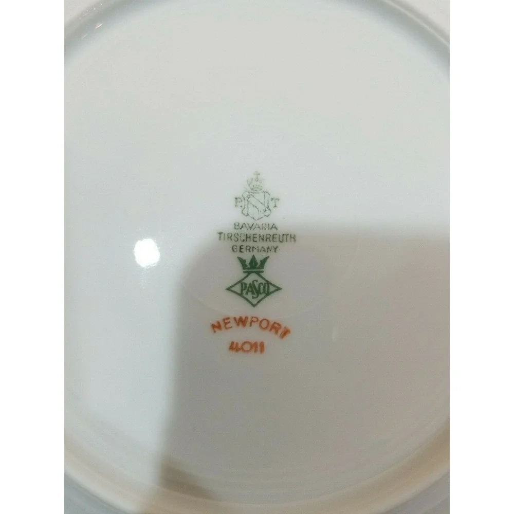 Bavaria Tirschenreuth Germany Pasco Newport 4011 Bread Dessert Plates Brown Rose